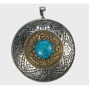 Large Premier Design Vintage Composite Turquoise Pendant